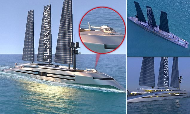 Eco-friendly $811m superyacht powered by solar-panel 'sails' unveiled