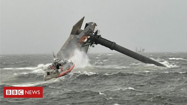 Louisiana ship capsize: Search for survivors from 'lift' vessel