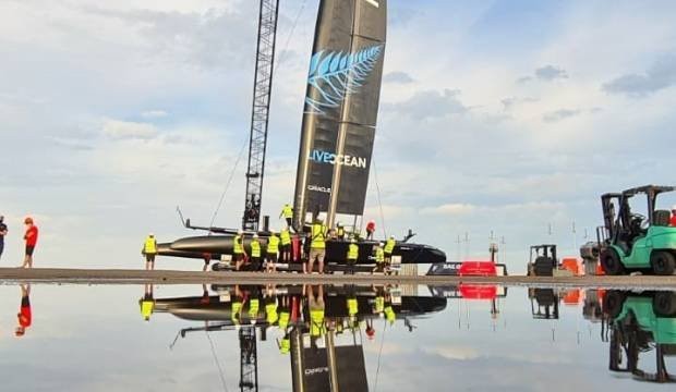 Peter Burling and Blair Tuke christen New Zealand's SailGP boat
