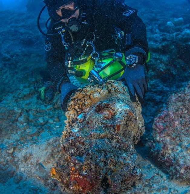 Marble Head of Hercules, Human Teeth Recovered from 2,000-year-old Antikythera Shipwreck