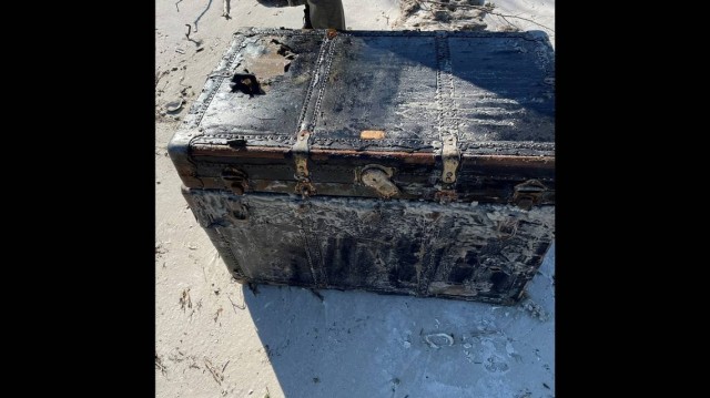 Mystery lingers after steamer trunk from 1930s washes up at Florida national park